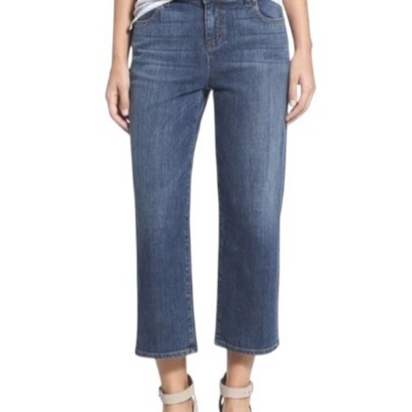 Eileen Fisher blue Magin straight cropped jeans size 31 - Picture 1 of 8